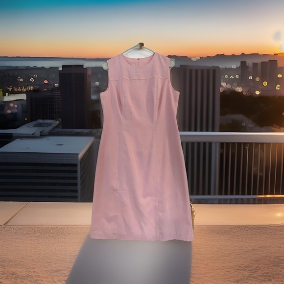 Doncaster Dresses & Skirts - Doncaster Dress‎ Womens 8 Pink Wool Blend Sleeveless Sheath Made In Italy Money